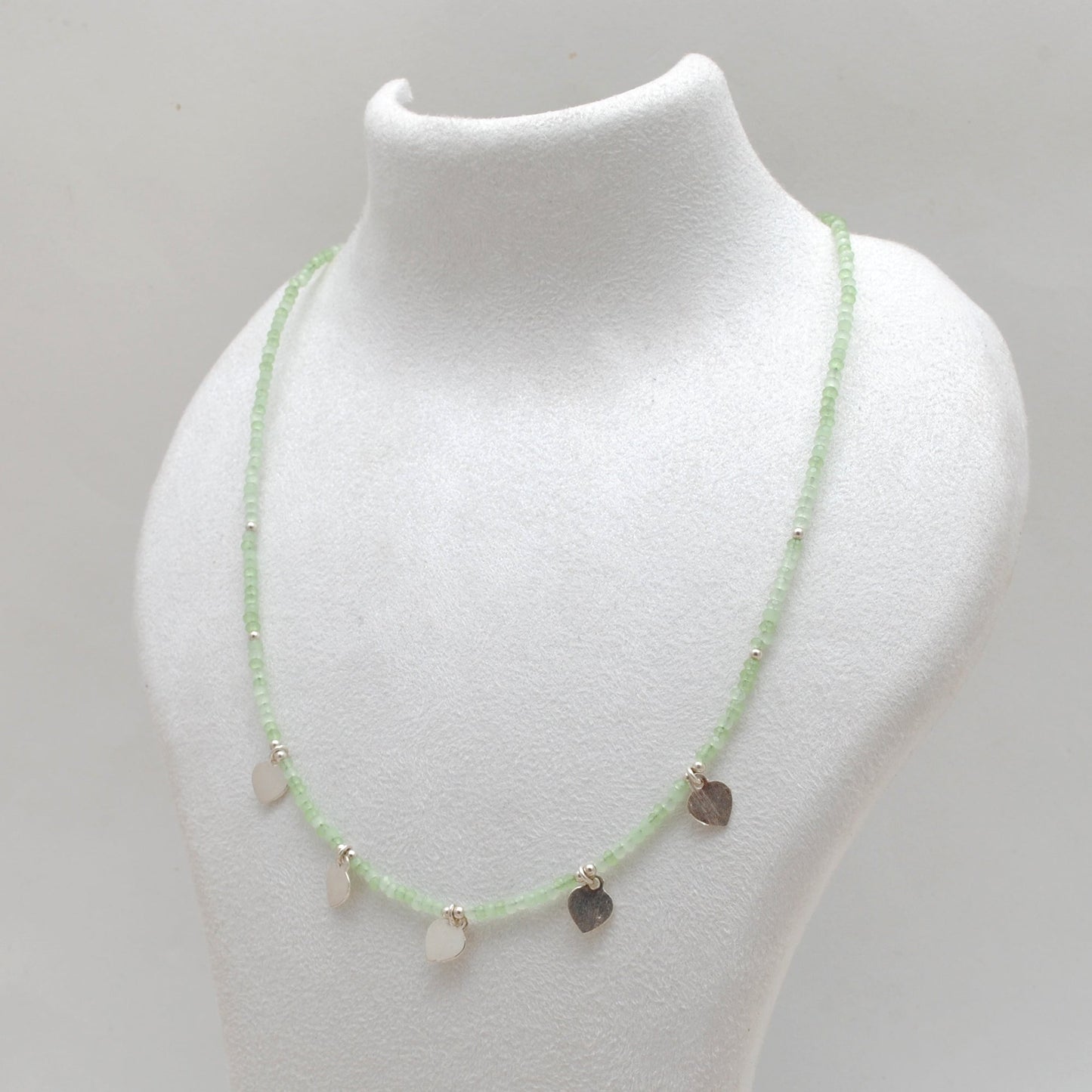 Natural Prehnite Beaded Necklace Jewelry