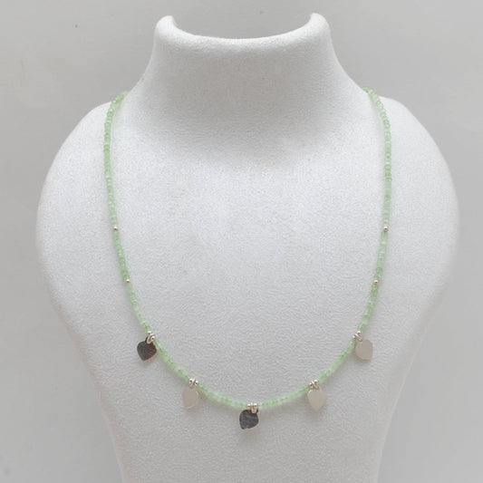 Natural Prehnite Beaded Necklace Jewelry