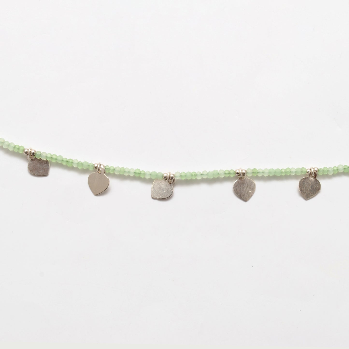 18" Natural Prehnite Beaded Necklace – 2.5mm Faceted Gemstone Beads