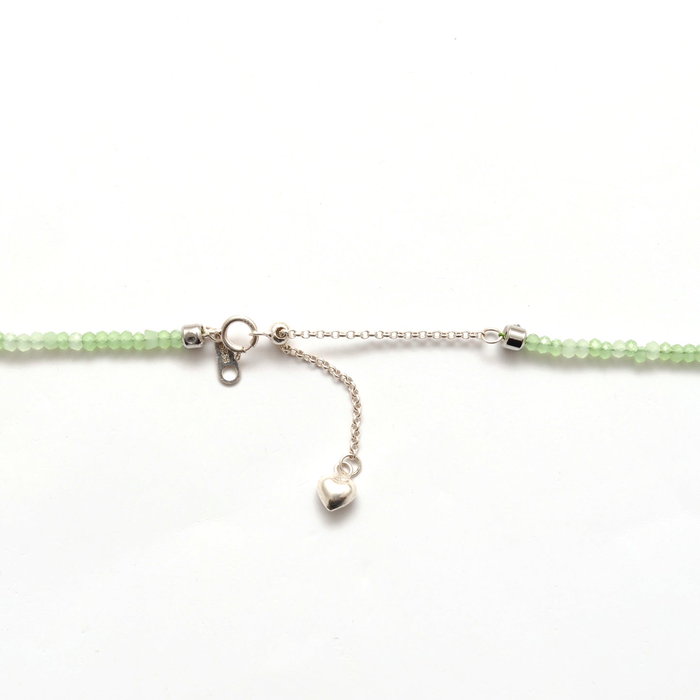 18" Natural Prehnite Beaded Necklace – 2.5mm Faceted Gemstone Beads