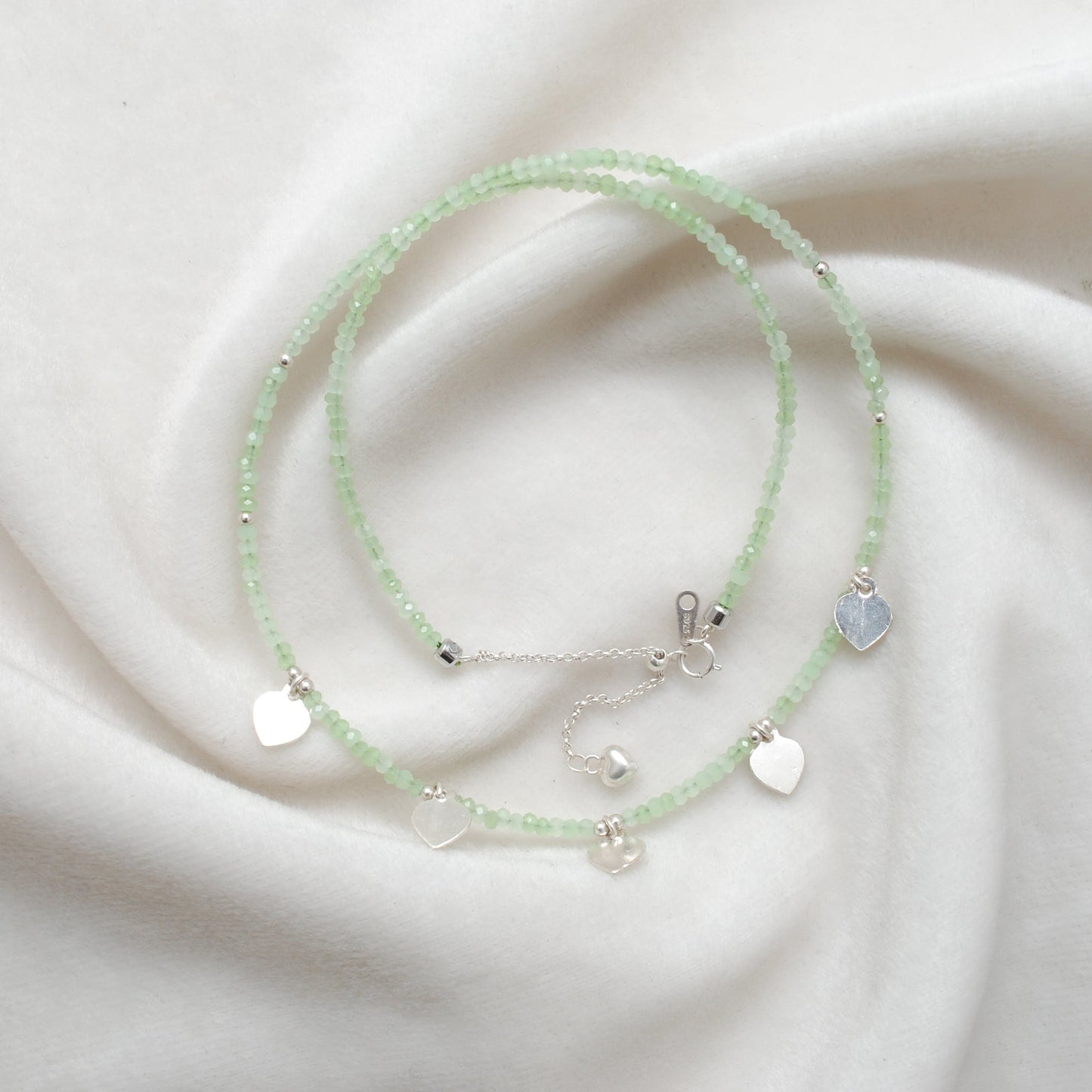 Natural Prehnite Beaded Necklace Jewelry