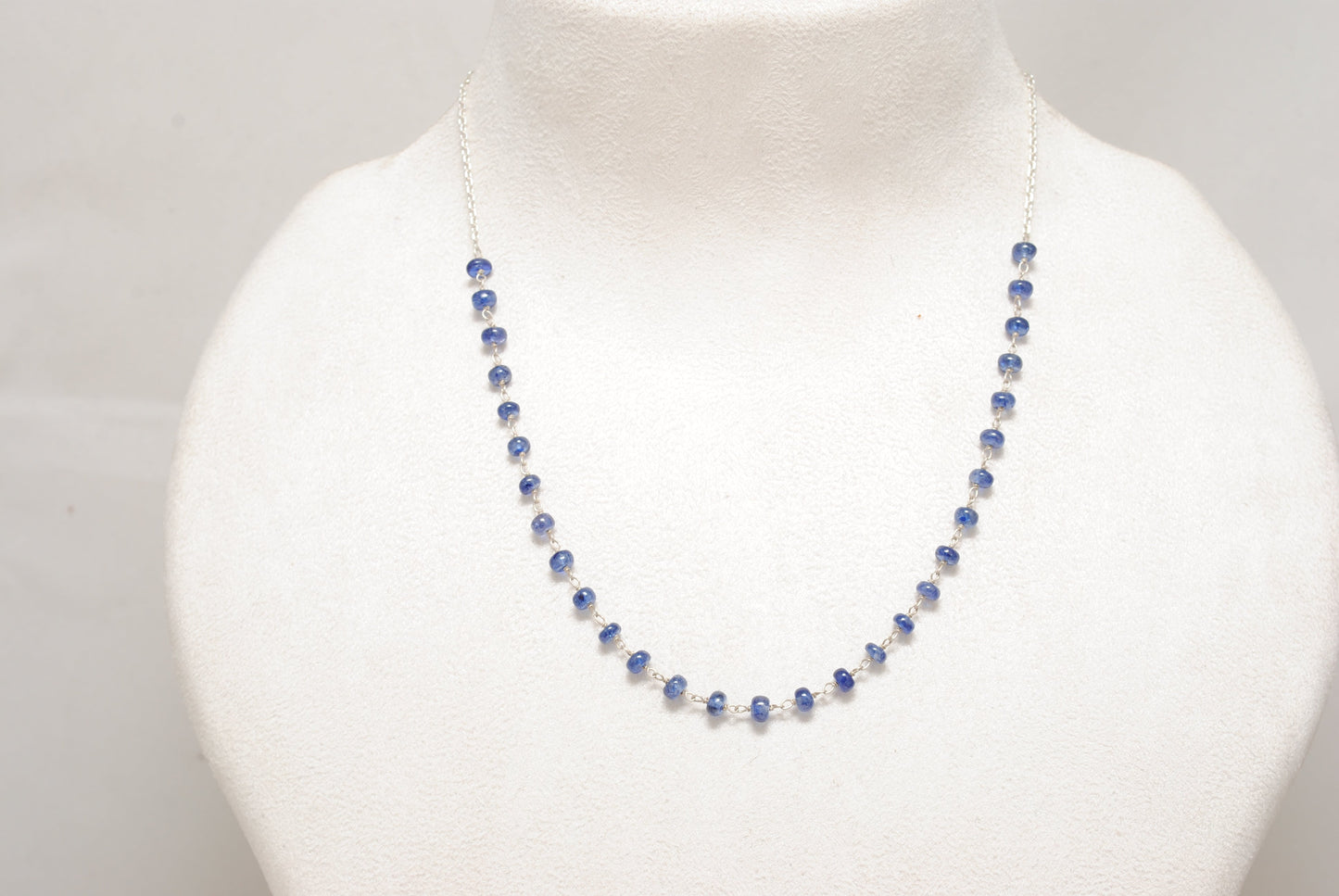 925 Sterling Silver Tanzanite Beaded Neckace – Jewelry Gift for Her