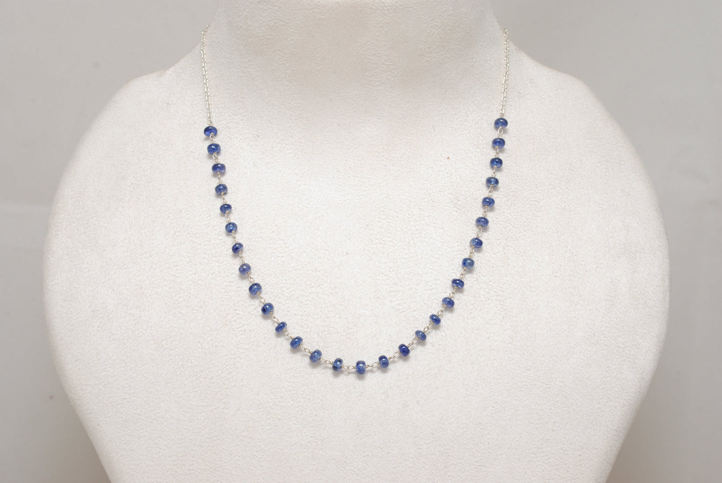 925 Sterling Silver Tanzanite Beaded Neckace – Jewelry Gift for Her