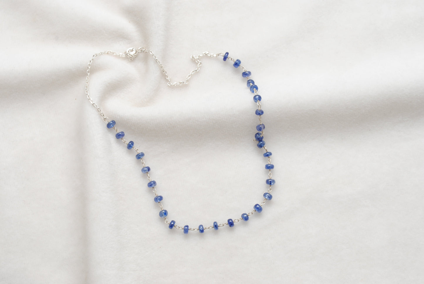 925 Sterling Silver Tanzanite Beaded Neckace – Jewelry Gift for Her