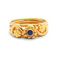 18k Yellow Gold Wedding Floral Ring 6 US