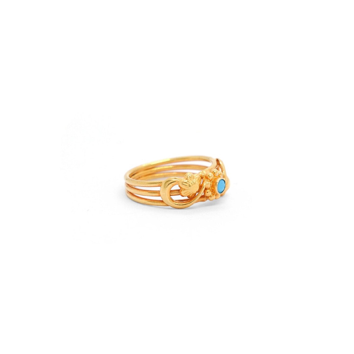 18k Solid Yellow Gold Vintage Statement Ring 6 US