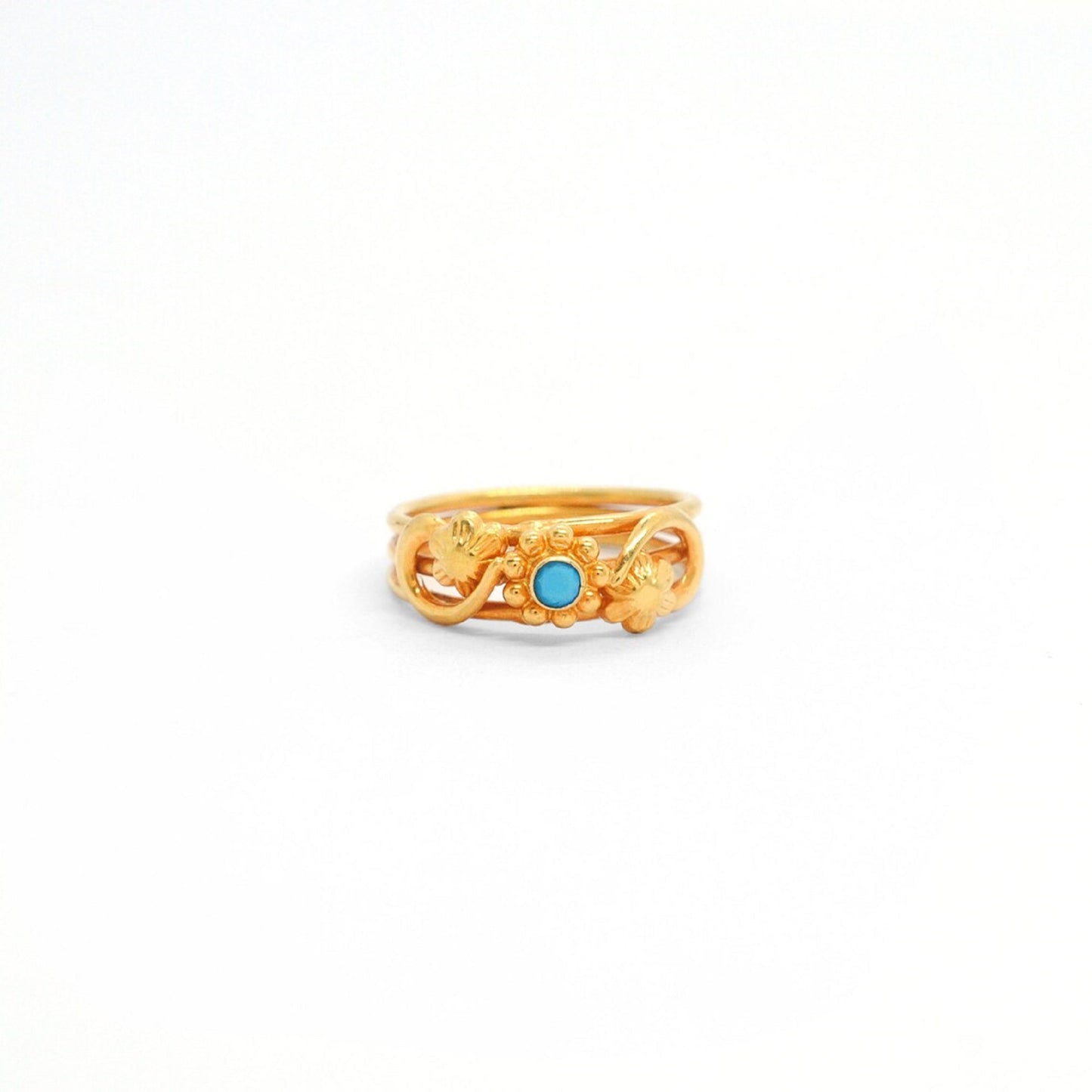 18k Solid Yellow Gold Vintage Statement Ring 6 US