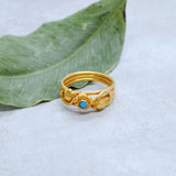 18k Solid Yellow Gold Vintage Statement Ring 6 US