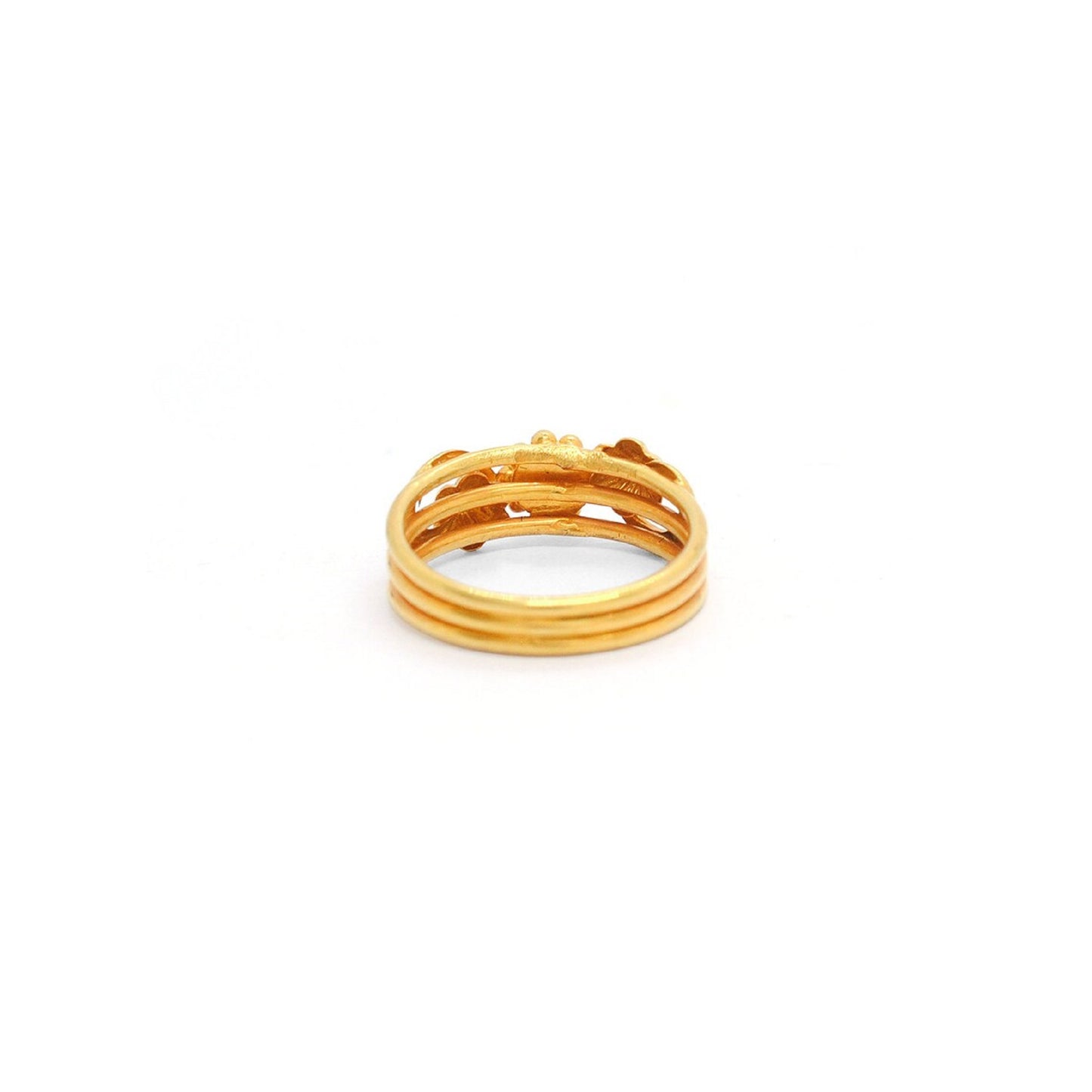 18k Solid Yellow Gold Vintage Statement Ring 6 US