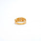 18k Solid Yellow Gold Ring Stone Studded Vintage Ring 6.5 US