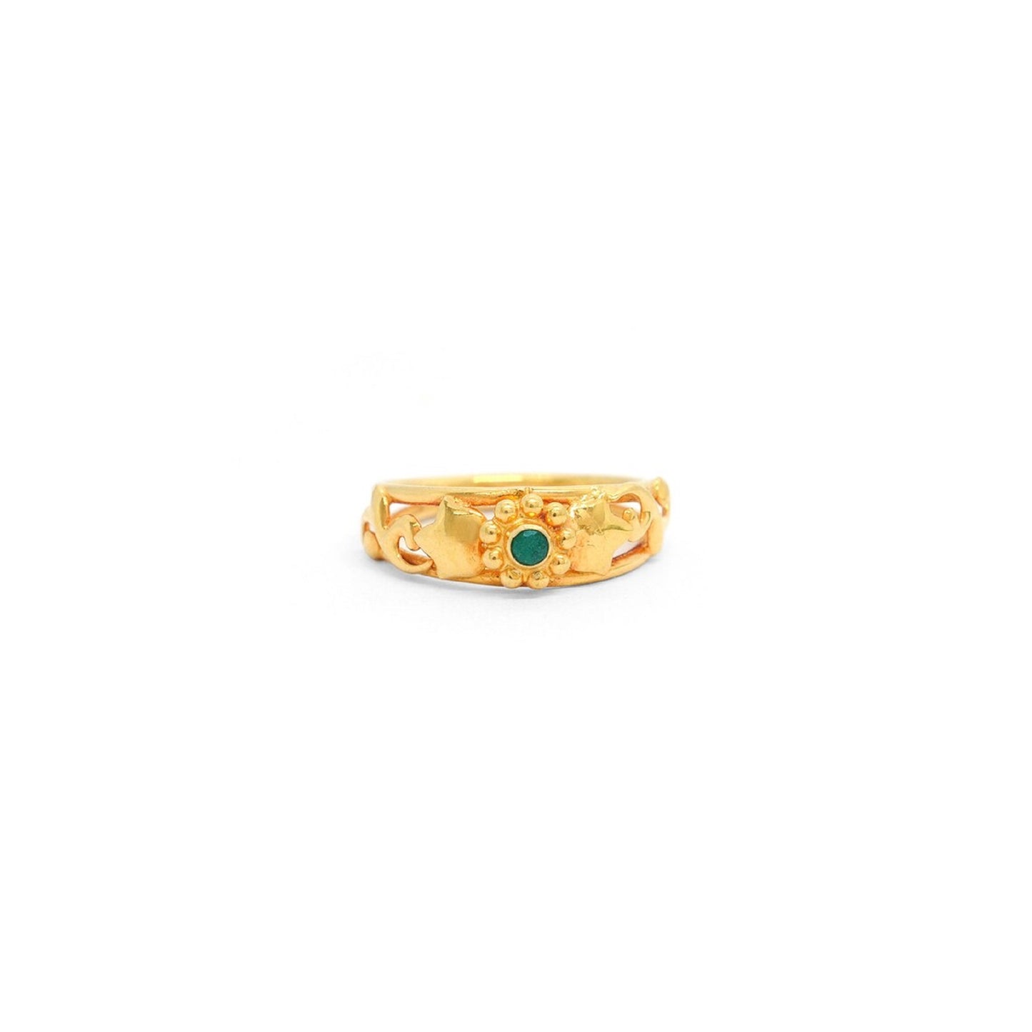 18k Solid Yellow Gold Engagement Ring 6 US