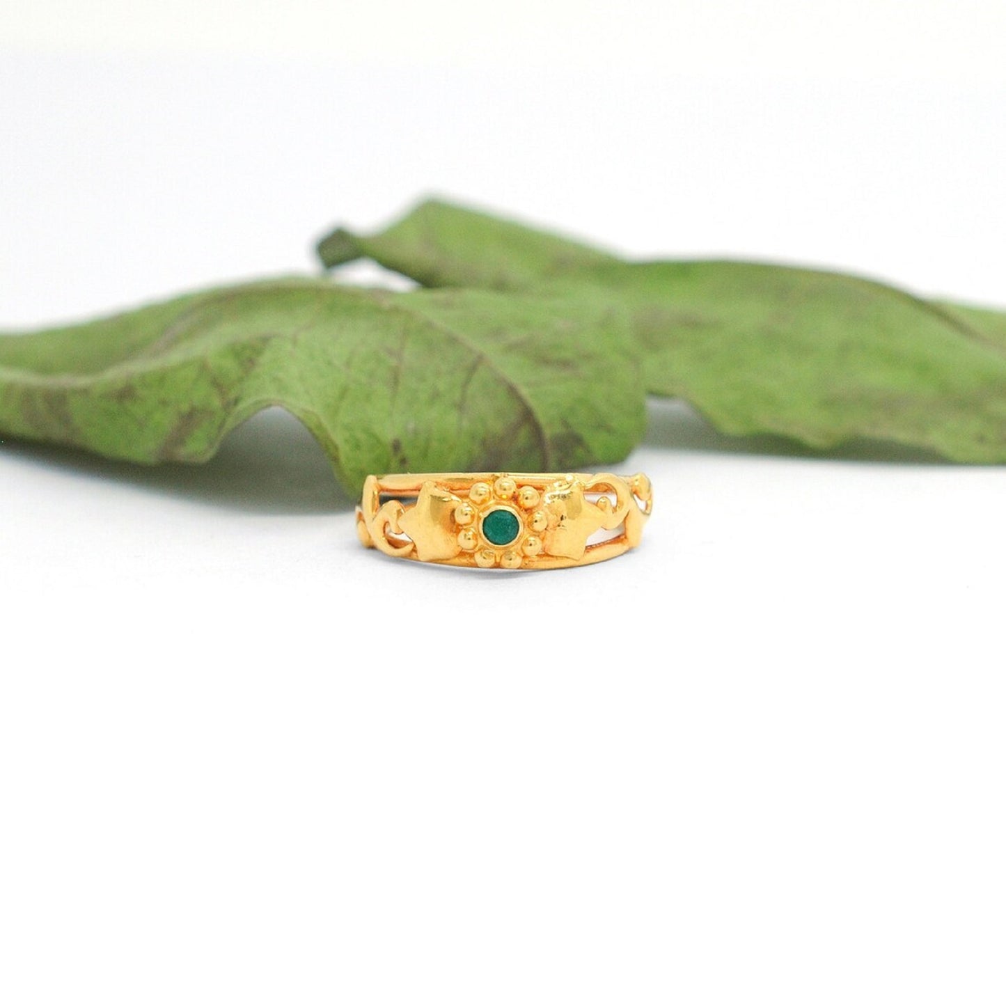 18k Solid Yellow Gold Engagement Ring 6 US