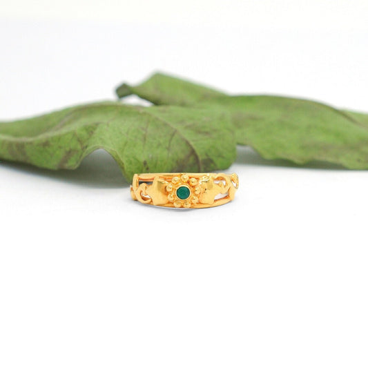 18k Solid Yellow Gold Engagement Ring 6 US