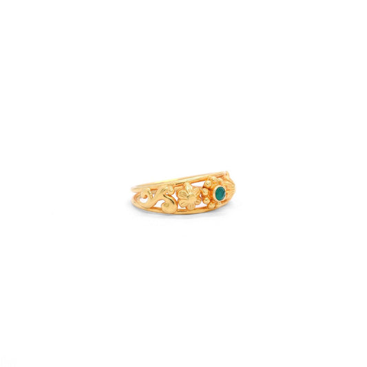 18k Solid Yellow Gold Floral Victorian Ring 7 US - view 3