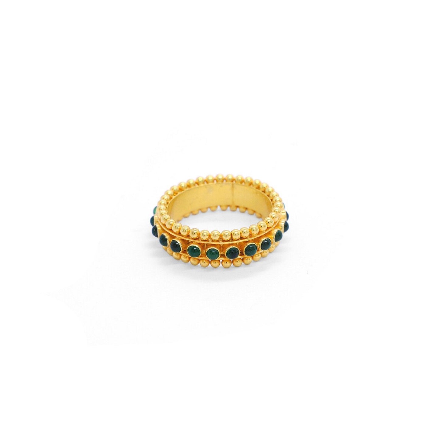 18K Solid Yellow Gold Statement Band Ring 8.5 US
