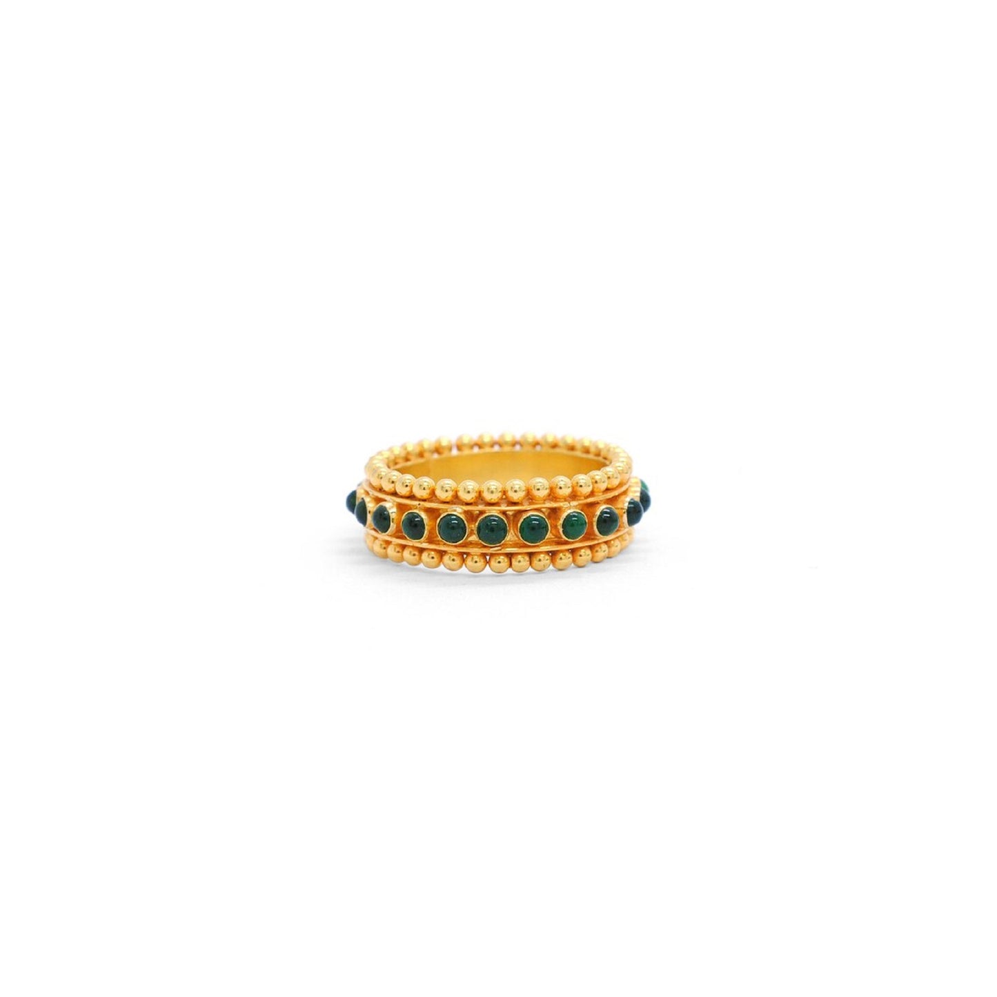 18K Solid Yellow Gold Statement Band Ring 8.5 US