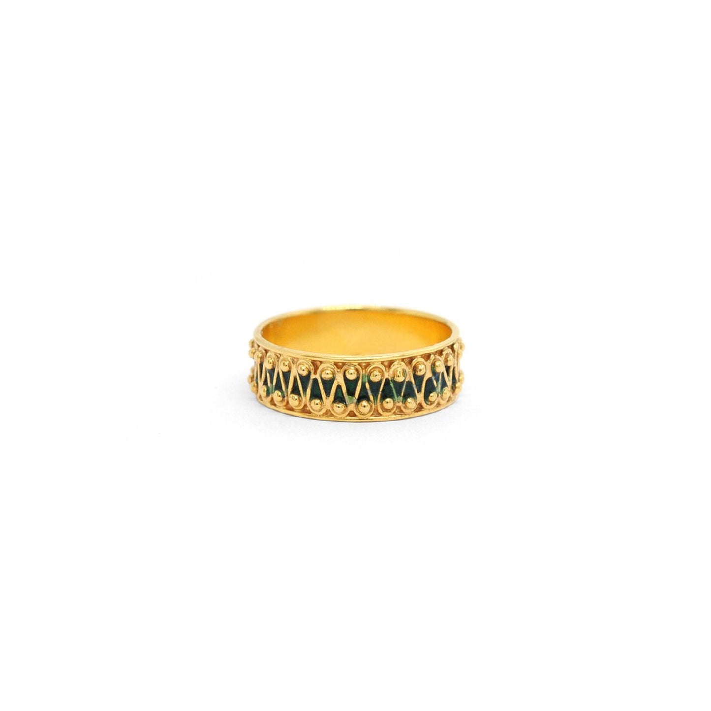 18k Solid Yellow Gold Eternity Band 6.5 US