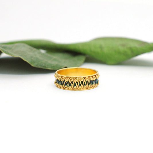 18k Solid Yellow Gold Eternity Band 6.5 US