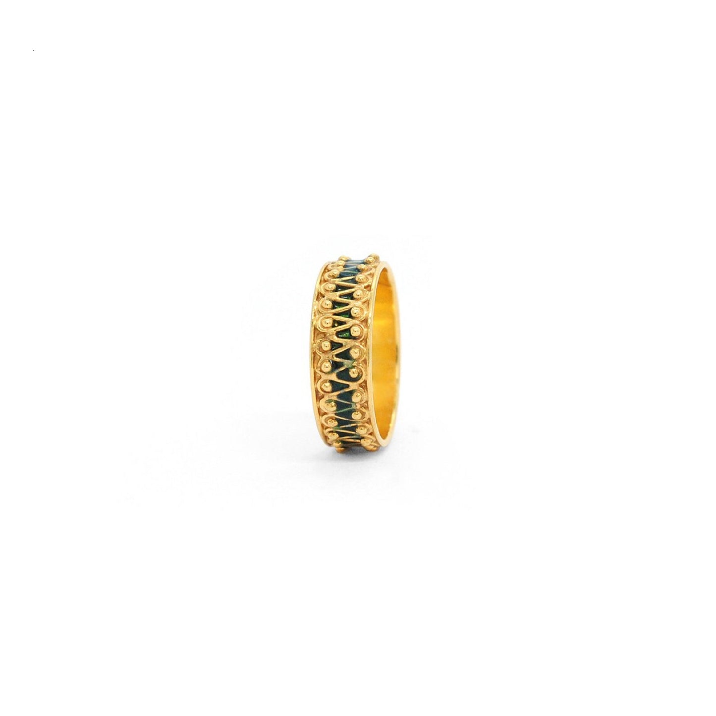 18k Solid Yellow Gold Eternity Band 6.5 US