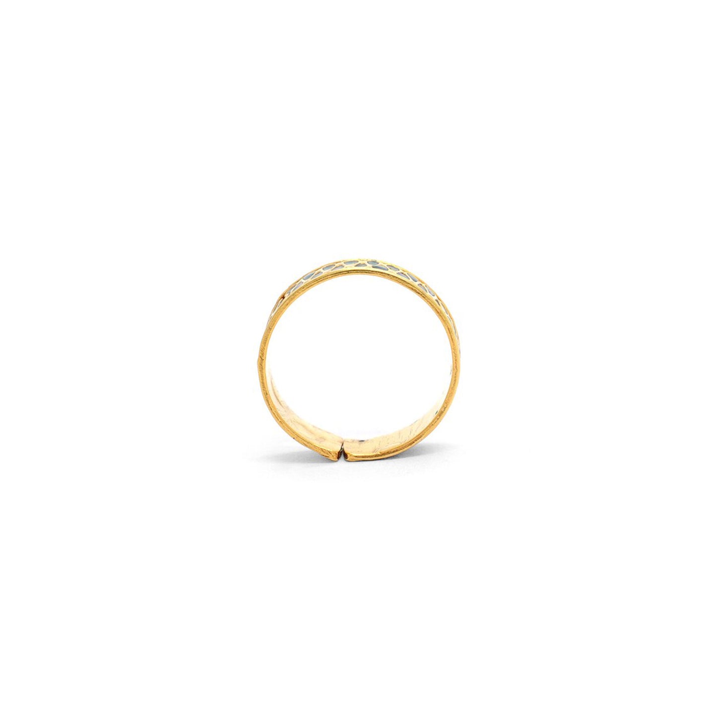 18k Solid Yellow Gold Adjustable Statement Band Ring