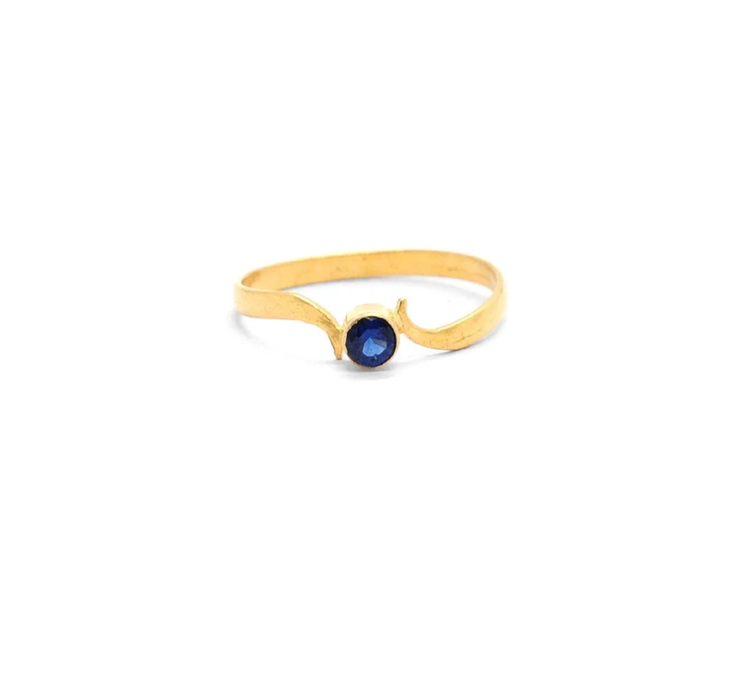 18k Solid Yellow Gold Antique Solitaire Ring 5.5 US