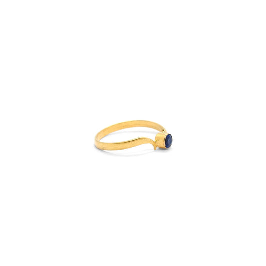 18k Solid Yellow Gold Antique Solitaire Ring 5.5 US - view 3