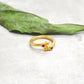 18k Solid Yellow Gold Ruby Bypass Ring 8 Size