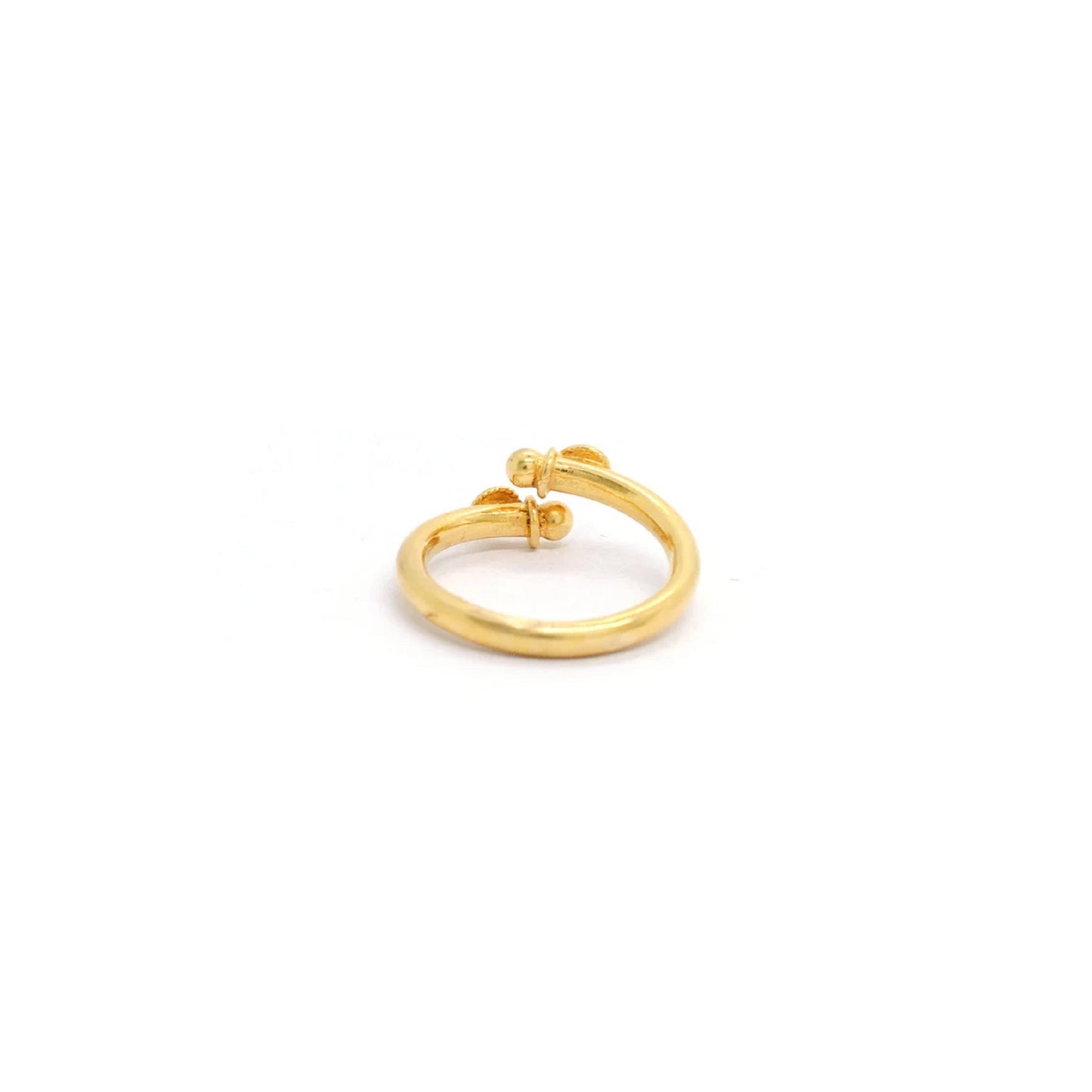 18k Solid Yellow Gold Ruby Bypass Ring 8 Size