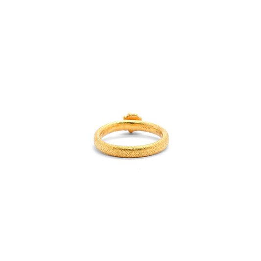 18k Solid Yellow Gold Antique Statement Ring 7 US - view 3