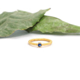 18k Solid Yellow Gold Stone Studded Antique Ring 5 US