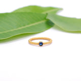 18k Solid Yellow Gold Stone Studded Antique Ring 5 US