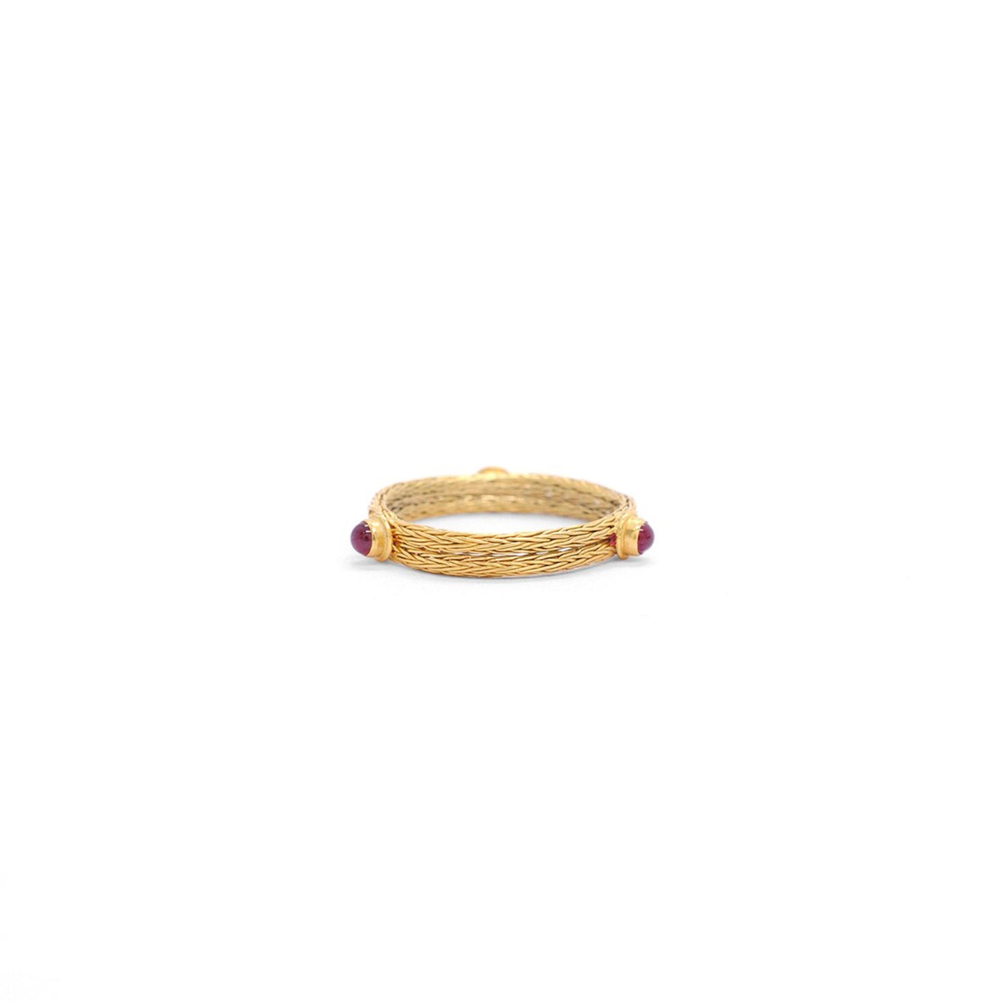 18k Solid Yellow Gold Ruby Antique Ring 8 US