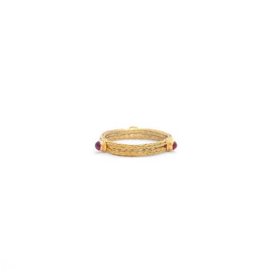18k Solid Yellow Gold Ruby Antique Ring 8 US - view 3