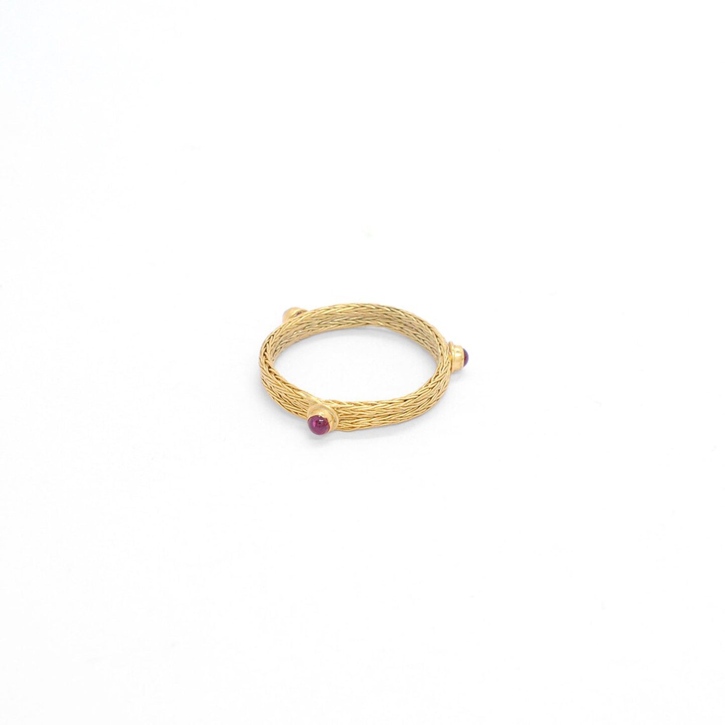 18k Solid Yellow Gold Ruby Antique Ring 8 US
