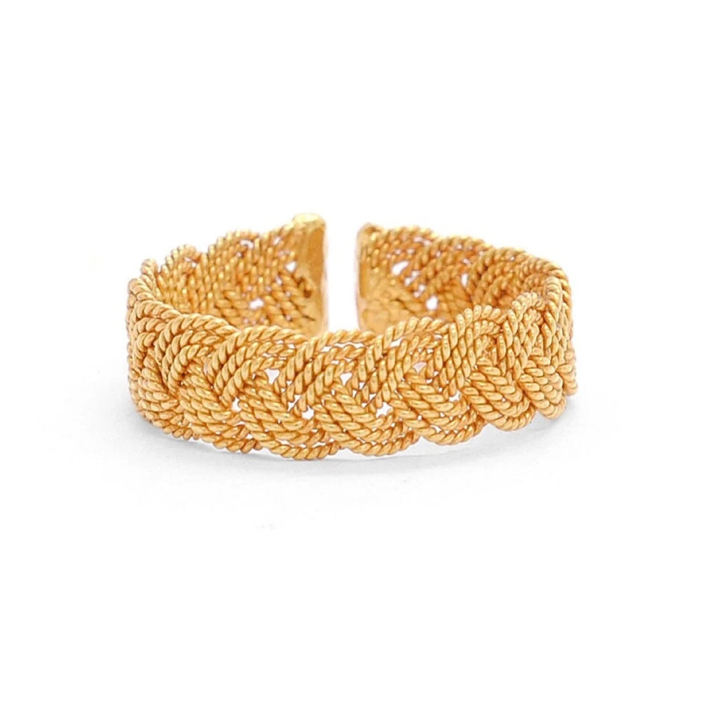 18k Solid Yellow Gold Adjustable Eternity Band Ring