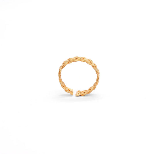 18k Solid Yellow Gold Adjustable Eternity Band Ring - view 3