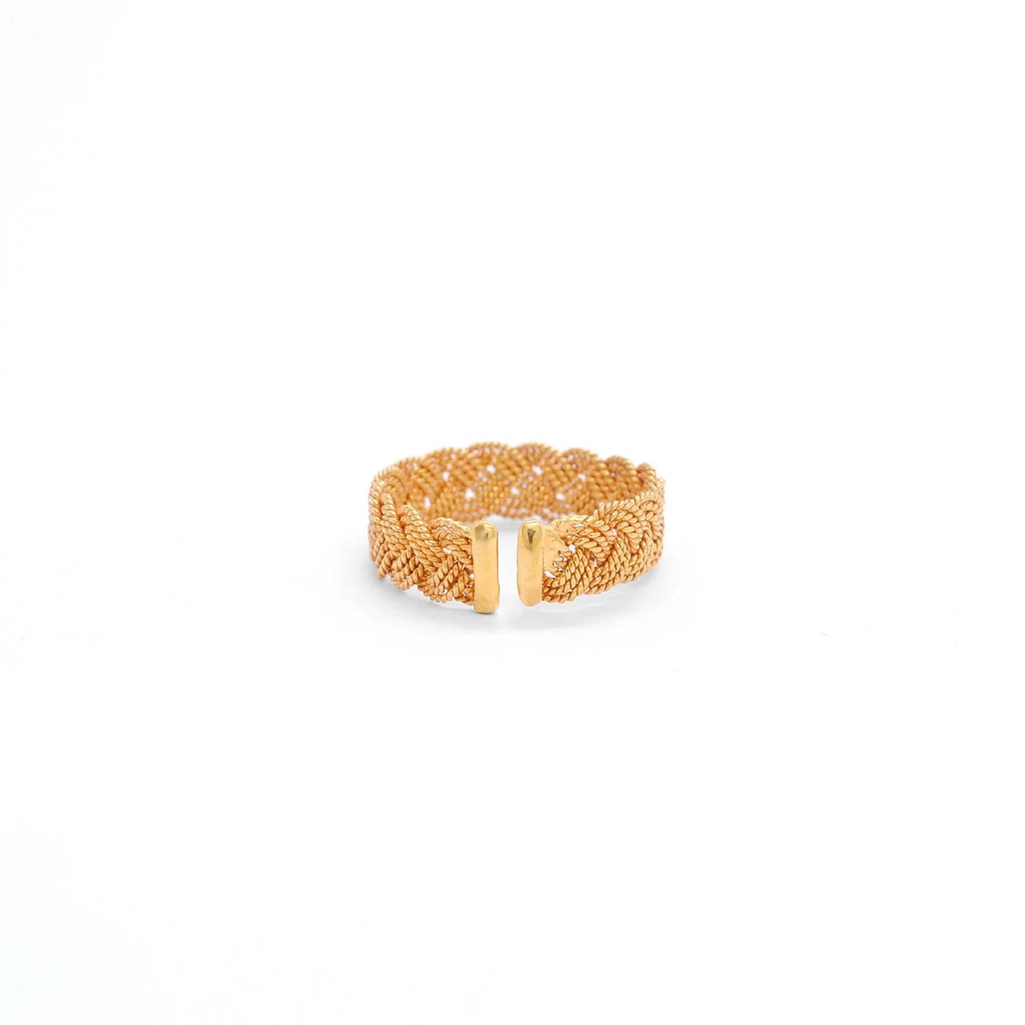18k Solid Yellow Gold Adjustable Eternity Band Ring