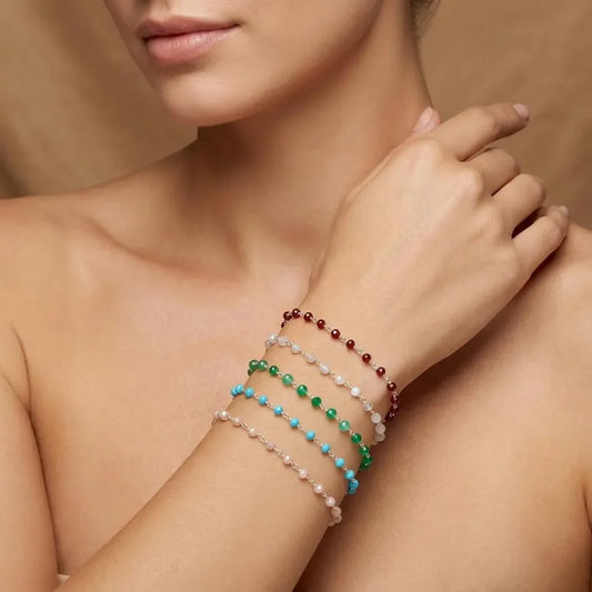 925 Sterling Silver Radiance Bracelet – Chalcedony & Onyx Gem
