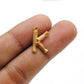 18k Solid Yellow Gold K Initial Letter Charm Pendant