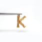 18k Solid Yellow Gold K Initial Letter Charm Pendant