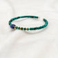 925 Sterling Silver Green Jade & Blue Sapphire Stretchable Beaded Bracelet - Sar Gems