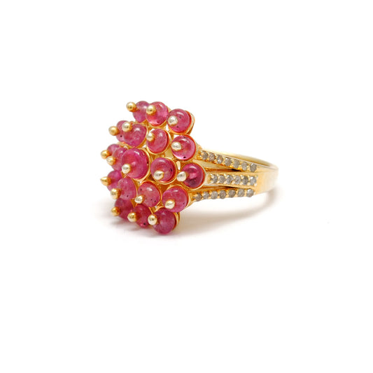 925 sterling silver pink spinel and diamond statement ring size 7 by SAR Gems"