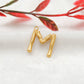 18k Solid Yellow Gold M Initial Letter Charm Pendant