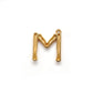 18k Solid Yellow Gold M Initial Letter Charm Pendant