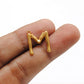 18k Solid Yellow Gold M Initial Letter Charm Pendant