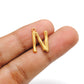 18k Solid Yellow Gold N Initial Letter Charm Pendant