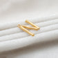 18k Solid Yellow Gold N Initial Letter Charm Pendant