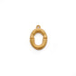 18k Solid Yellow Gold O Initial Letter Charm Pendant