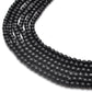 Natural Black Onyx Plain Round Gemstone Beads 12.5" Strand