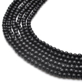 Natural Black Onyx Plain Round Gemstone Beads 12.5" Strand
